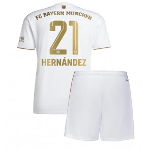 Bayern Munich Lucas Hernandez #21 kläder Barn 2022-23 Bortatröja Kortärmad (+ korta byxor)